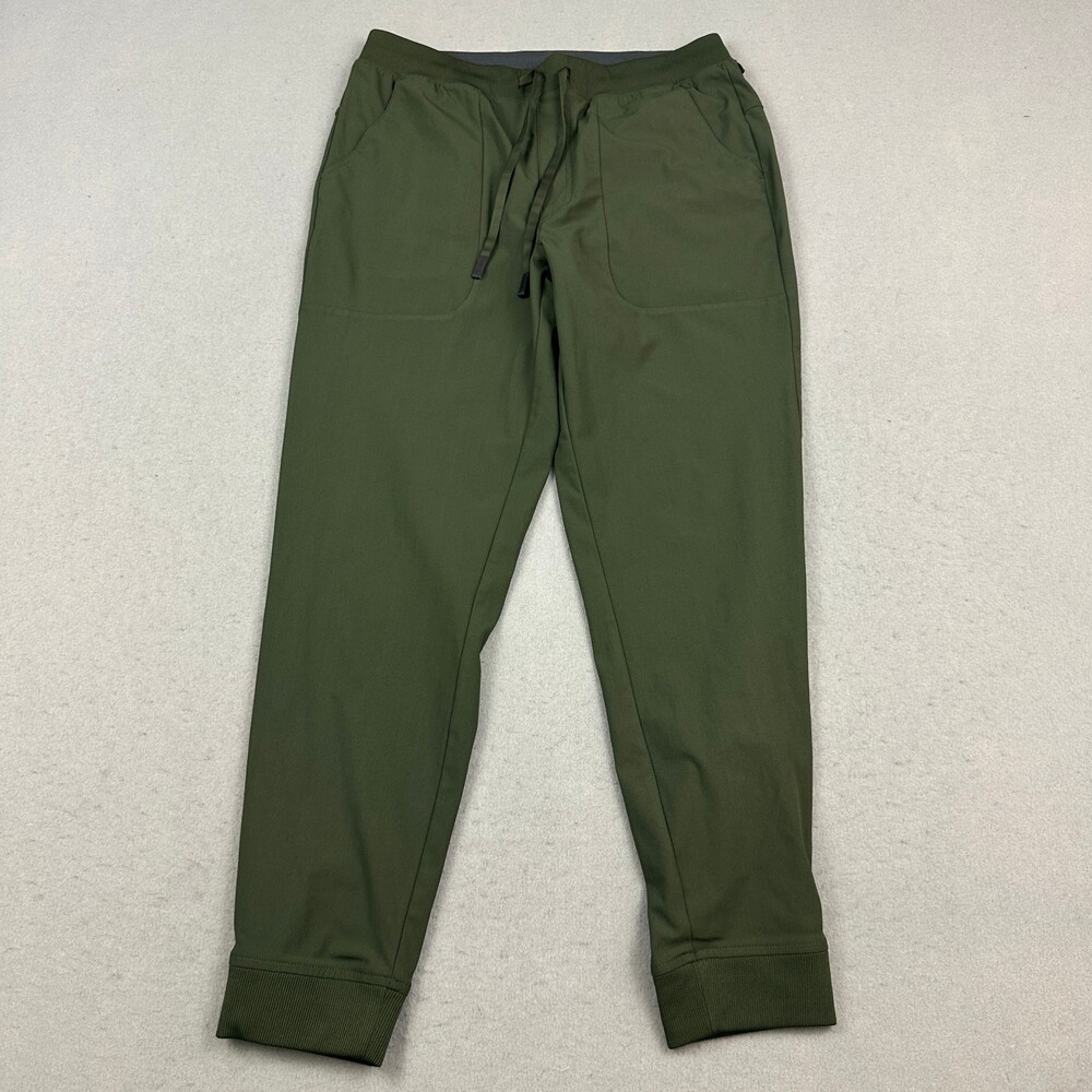 VRST Pants Men Medium Olive Green Solid Performance Jogger Drawstring Pockets M